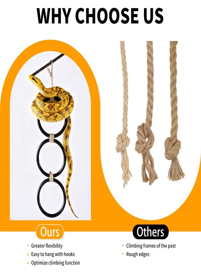 YNSHOUNA Snake Enrichment Rings, Ball Python Tank Accessory, Python Playground Climbing Toys, Corn Snake Enrichment Toy, Reptile Tank Cage Habitat Accessory - Image 4